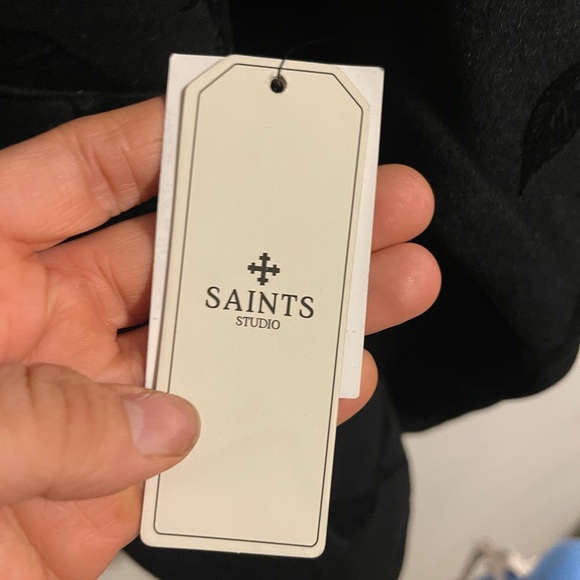 Saint Studio Black Velvet Floral Hoodie - Picture 3 of 6